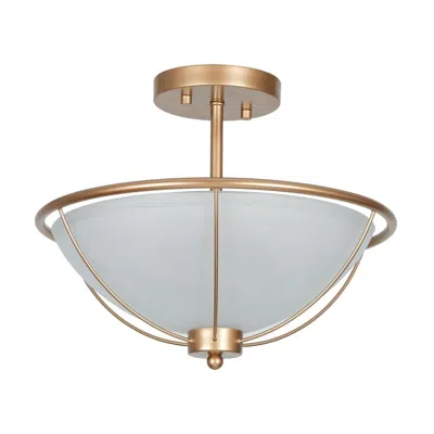 L.n.c. 3-light Satin Gold Ceiling Lamp With Frosted Glass