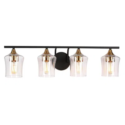 L.n.c. 4-light Black And Brass Gold Bathroom Vanity Lights
