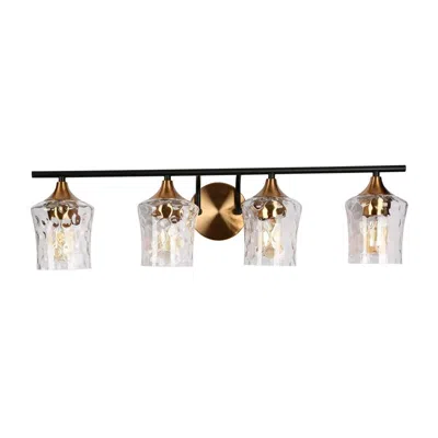 L.n.c. 4-light Brass And Black Gold Bathroom Wall Sconce