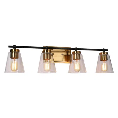 L.n.c. 4-light Brass Gold Bathroom Vanity Light