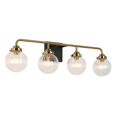 L.n.c. 4-light Brass Gold Pumpkin-shaped Bathroom Vanity Light