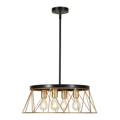 L.n.c. 4-light Matte Black And Gold Chandelier