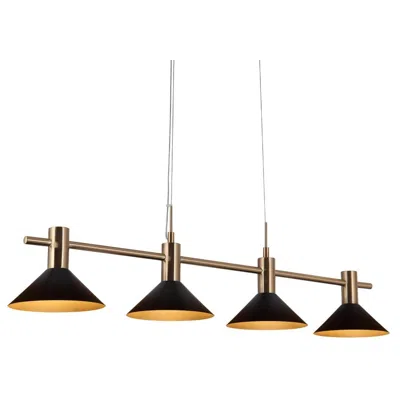L.n.c. 4-light Matte Black And Plating Glass Island Lamp Led