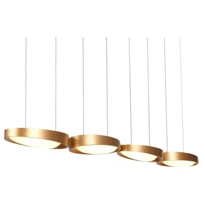 L.n.c. 4-light Satin Gold Led Island Lamp In Brown