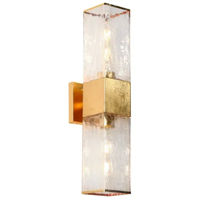 L.n.c. Lnc 5 1/4" High Burnished Brass Modern Glass Bath Light