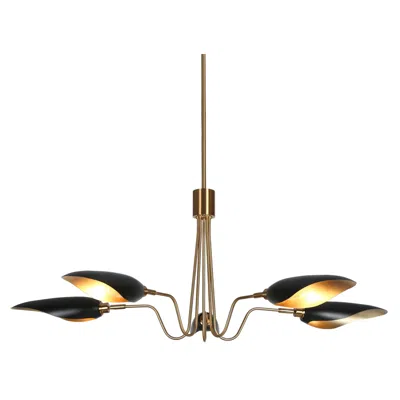 L.n.c. 5-light Matte Black And Plating Brass Chandeliers