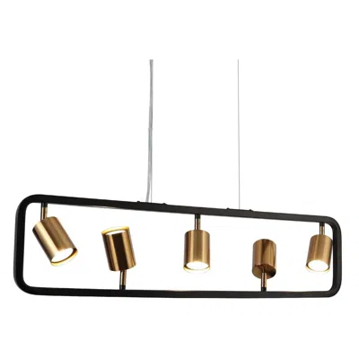 L.n.c. 5-light Matte Black And Plating Brass Island Lamp
