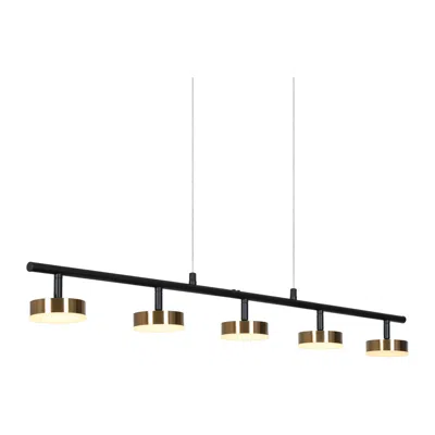 L.n.c. 5-light Matte Black And Plating Brass Island Lamp Led