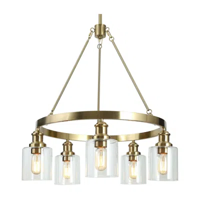 L.n.c. 5-light Plating Brass Chandeliers With Clear Glass