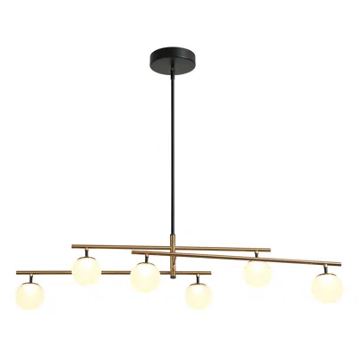 L.n.c. 6-light Black And Gold Chandeliers Led In Brown