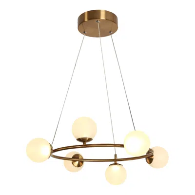 L.n.c. 6-light Gold Chandeliers Led With Frosted Glass