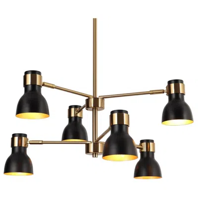 L.n.c. 6-light Matte Black And Plating Brass Chandeliers