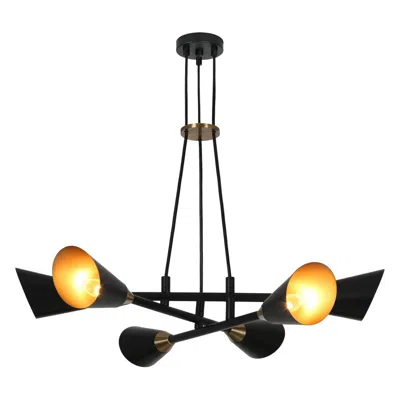 L.n.c. 6-light Matte Black And Plating Brass Chandeliers
