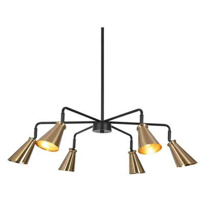 L.n.c. 6-light Matte Black And Plating Brass Chandeliers