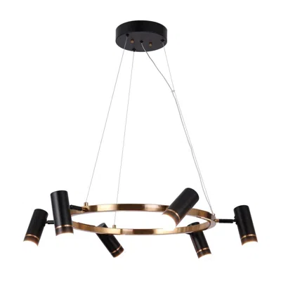 L.n.c. 6-light Matte Black And Plating Brass Chandeliers Led