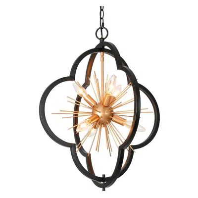 L.n.c. 6-light Matte Black And Satin Gold Chandeliers