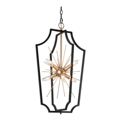 L.n.c. 6-light Matte Black And Satin Gold Chandeliers