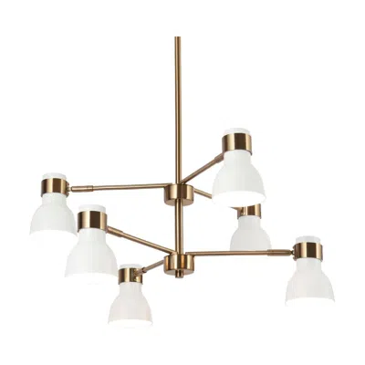 L.n.c. 6-light Matte White And Plating Brass Chandeliers