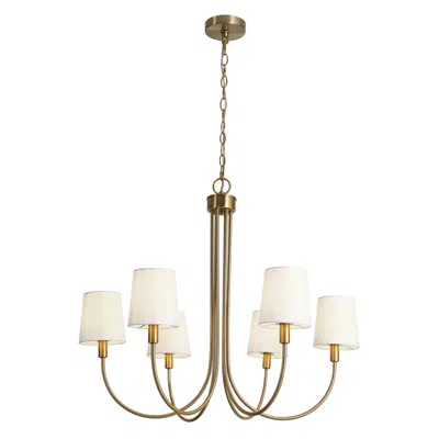 L.n.c. 6-light Plating Brass Chandeliers With Cone Shade