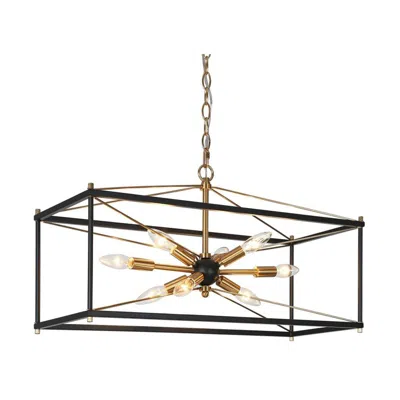 L.n.c. 8-light Matte Black And Plating Brass Chandeliers