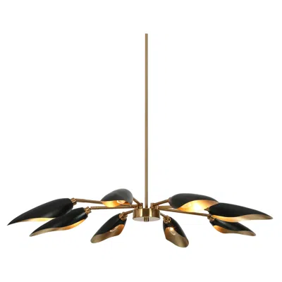 L.n.c. 8-light Matte Black And Plating Brass Chandeliers