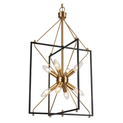 L.n.c. 8-light Matte Black And Plating Brass Chandeliers