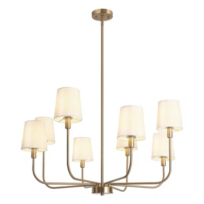 L.n.c. 8-light Plating Brass Chandeliers With Cone Shade