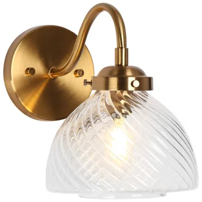 L.n.c. 9.1" High Brass 1-light Wall Sconce With Crystal Shade