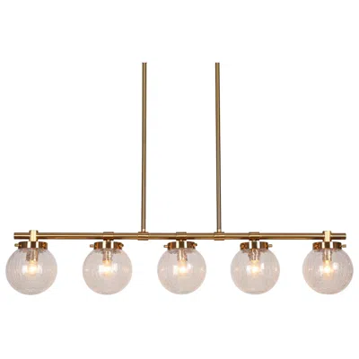 L.n.c. Aevas 5-light 38.2" Wide Gold Linear Glass Island Chandelier Lights