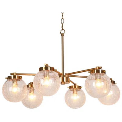 L.n.c. Aevas 6-light 27.6" Wide Gold Glass Chandelier