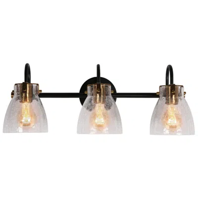 L.n.c. Aidtyrtm 22 1/2" Wide Black Brass 3-light Bath Light