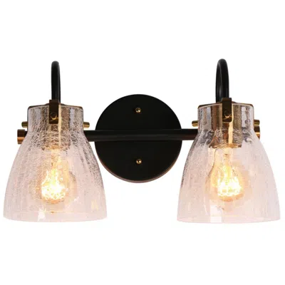 L.n.c. Aidtyrtm 2-light 13.8" Wide Black Brass Bath Vanity Light