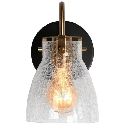 L.n.c. Aidtyrtm 8 1/4"h Matte Black And Plating Brass Wall Sconce