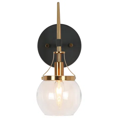 L.n.c. Aiglitis 10 1/2"h Matte Black And Plating Brass Wall Sconce