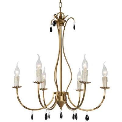 L.n.c. Alexis 23" Wide Antique Brass Metal 6-light Chandelier