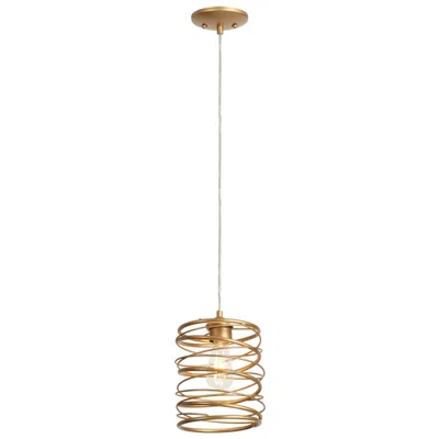 L.n.c. Alpinum 8" Wide Satin Gold Cylinder Mini Pendant