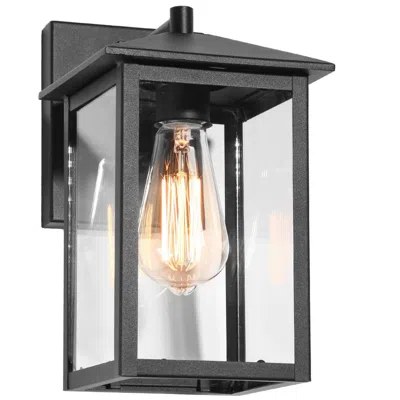 L.n.c. Andromacanican 11" High Textured Black Outdoor Wall Light