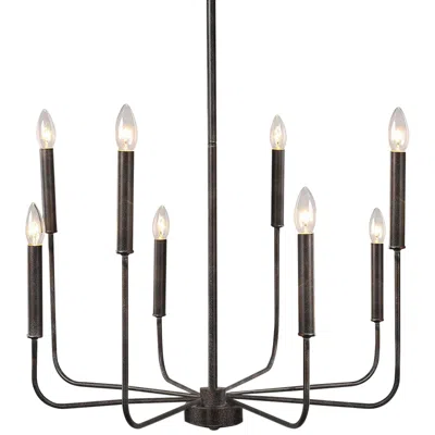 L.n.c. Arlin 26" Wide Bronze 8-light Candle Chandelier