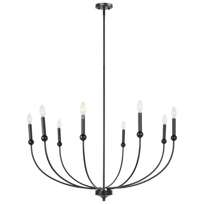 L.n.c. Arlin 39.8" Wide Black 8-light Curve Arm Chandelier
