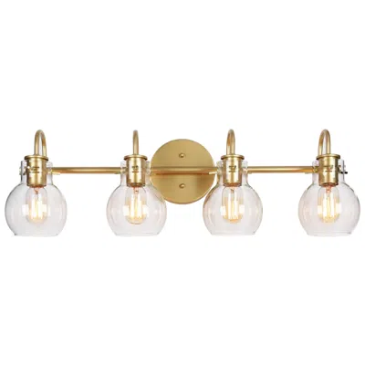 L.n.c. Bela 28 1/2" Wide Gold Clear Glass 4-light Vanity Bath Light