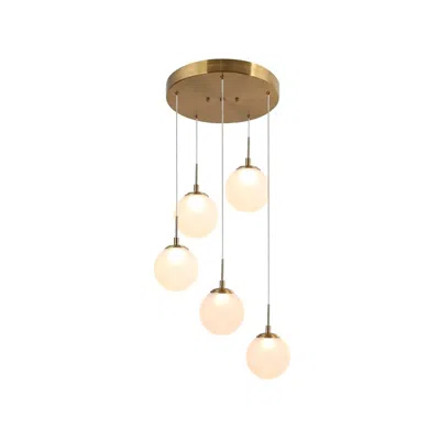 L.n.c. Betonicifolia 14"w Modern Brass Led Multi-light Pendant
