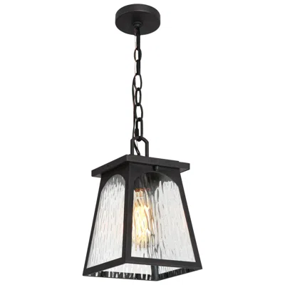 L.n.c. Biteas 11" High Textured Rust Glass Outdoor Hanging Light