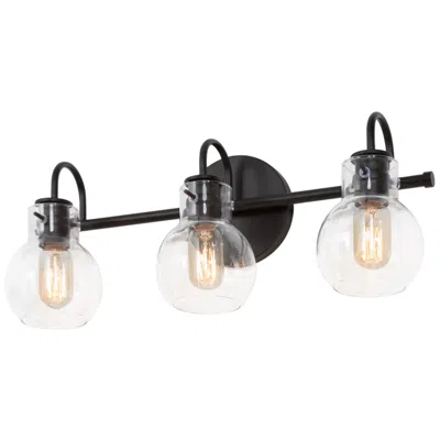 L.n.c. Borislav 22" Wide Matte Black 3-light Vanity Bath Light