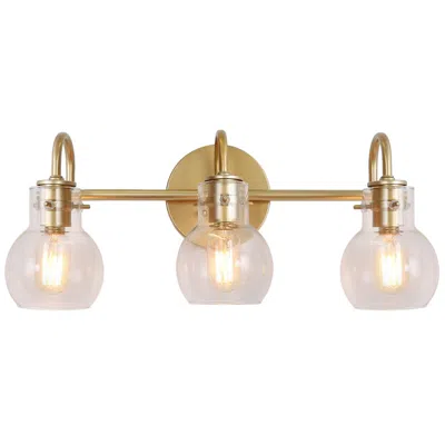 L.n.c. Borislav 22" Wide Polished Gold 3-light Vanity Bath Light