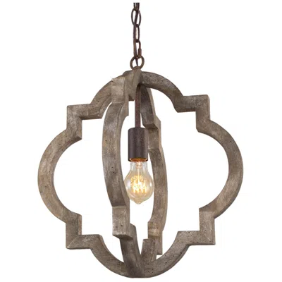 L.n.c. Lnc Cachil 16" Wide 1-light Wood Lantern Chandelier