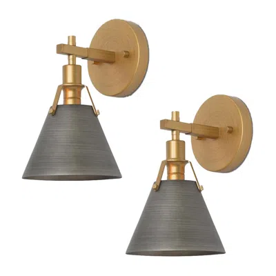 L.n.c. Calne 1-light 7.4" Wide Gray Bath Light Set Of 2