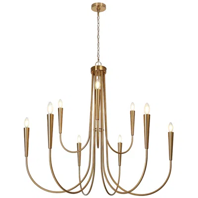 L.n.c. Lnc Ceniprimo 41 1/4" Gold 9-light Modern Candelabra Arm Chandelier