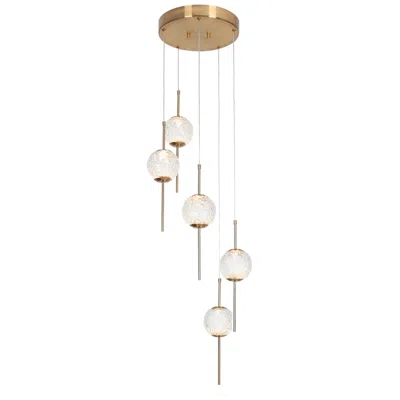 L.n.c. Cenlindes 14" Wide Plating Brass Led Multi-light Pendant
