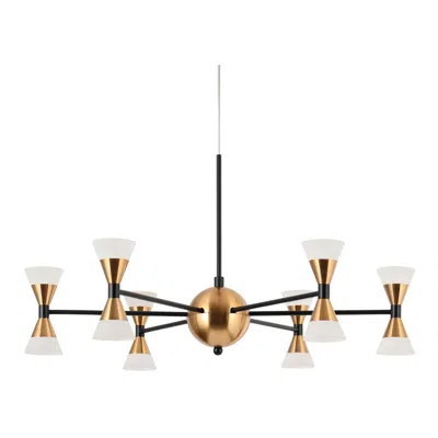 L.n.c. Cepeaul 23 1/2" Wide Matte Black And Brass Led Chandelier