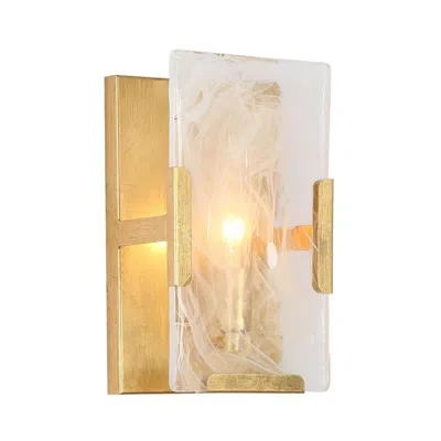 L.n.c. Chromaticrisp 10" High Gold Leaf Distressed Wall Sconce